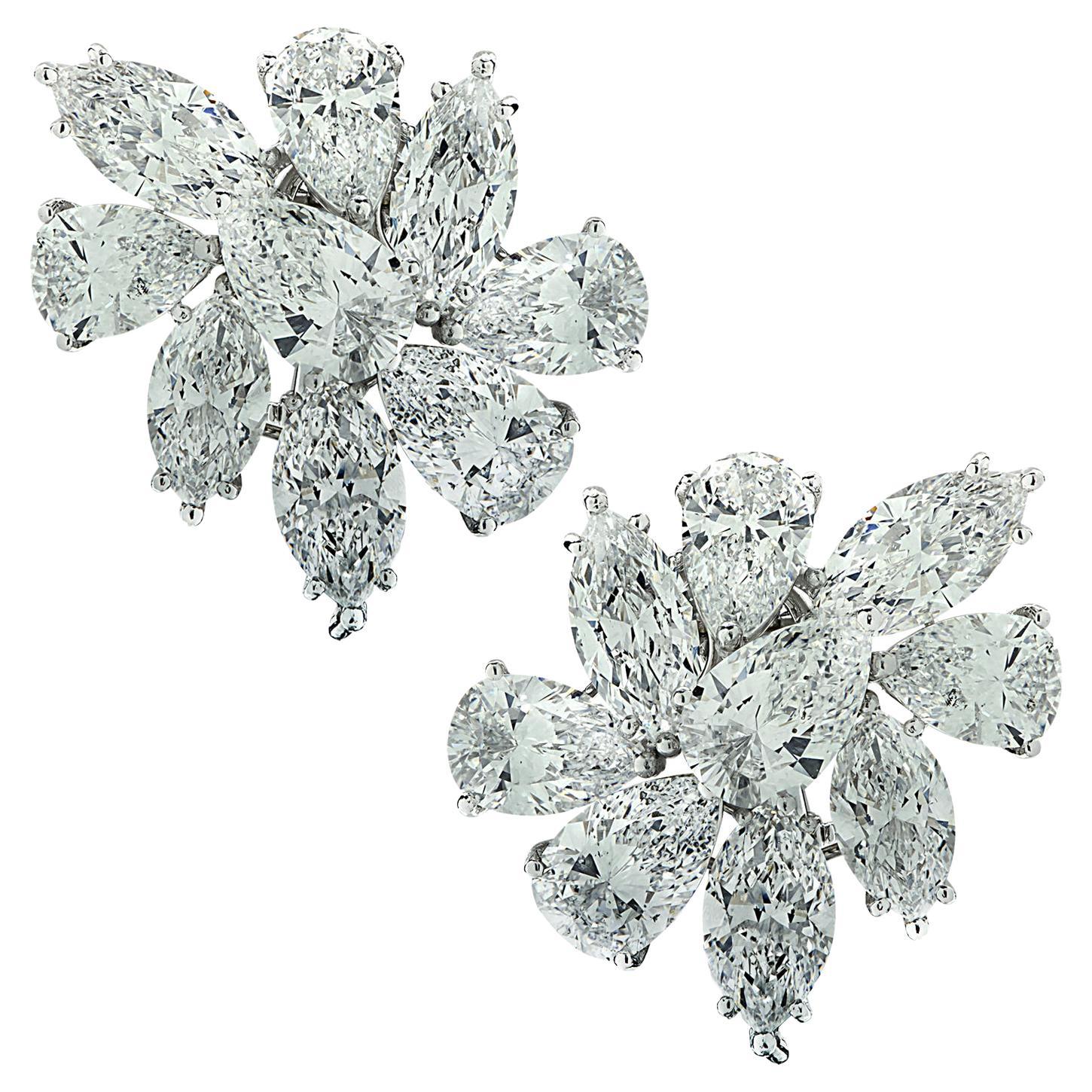 Vivid Diamonds 25.02 Carat Diamond Cluster Earrings