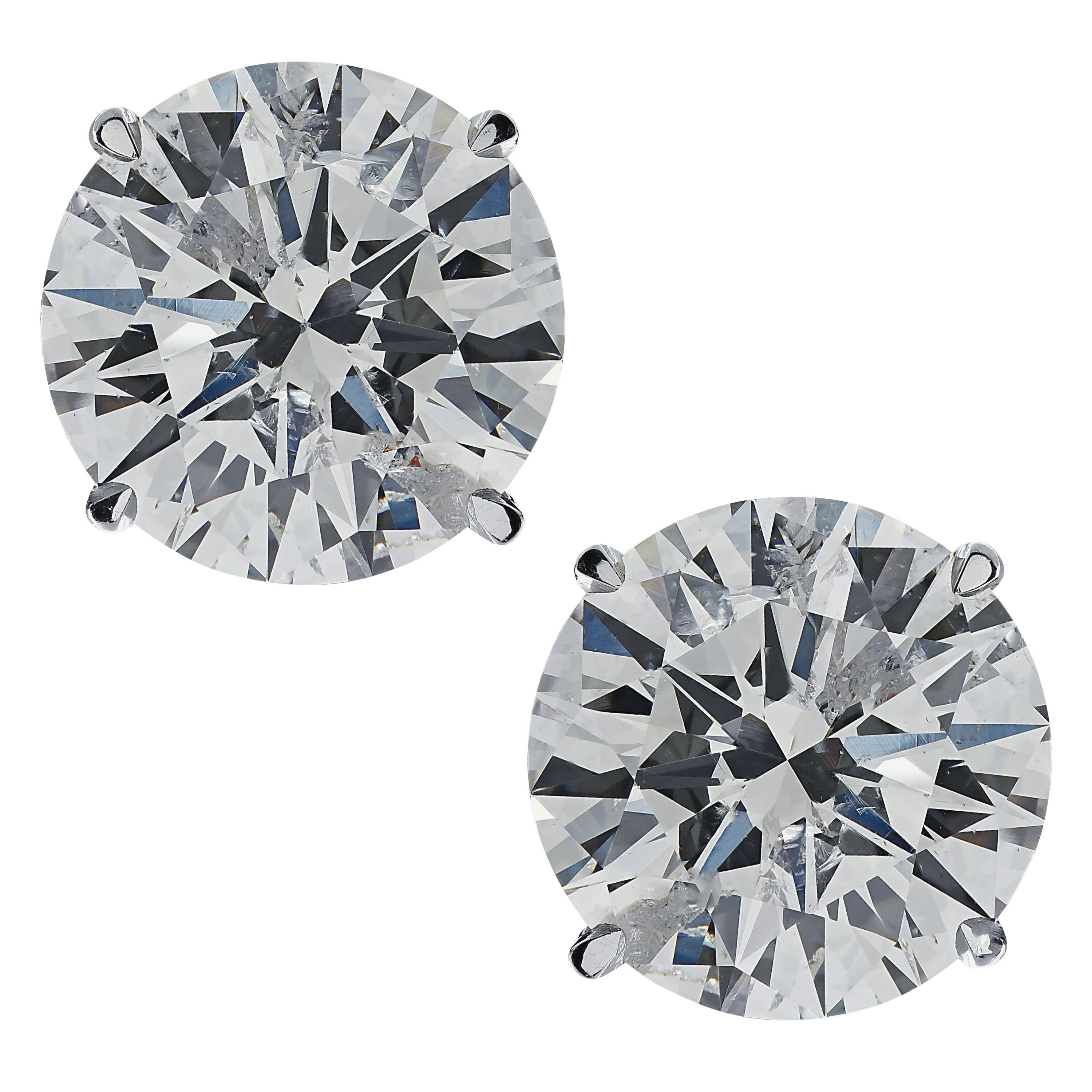Vivid Diamonds 2.56 Carat Diamond Solitaire Stud Earrings
