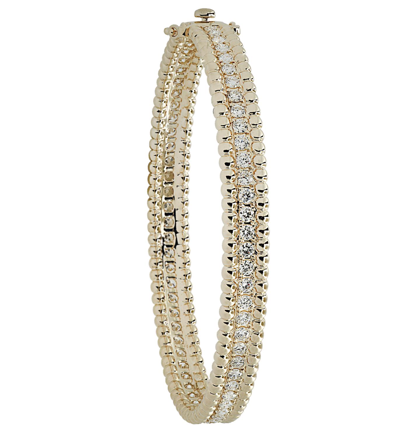 Taille ronde Vivid Diamonds Bracelet jonc en diamants de 2,75 carats en vente