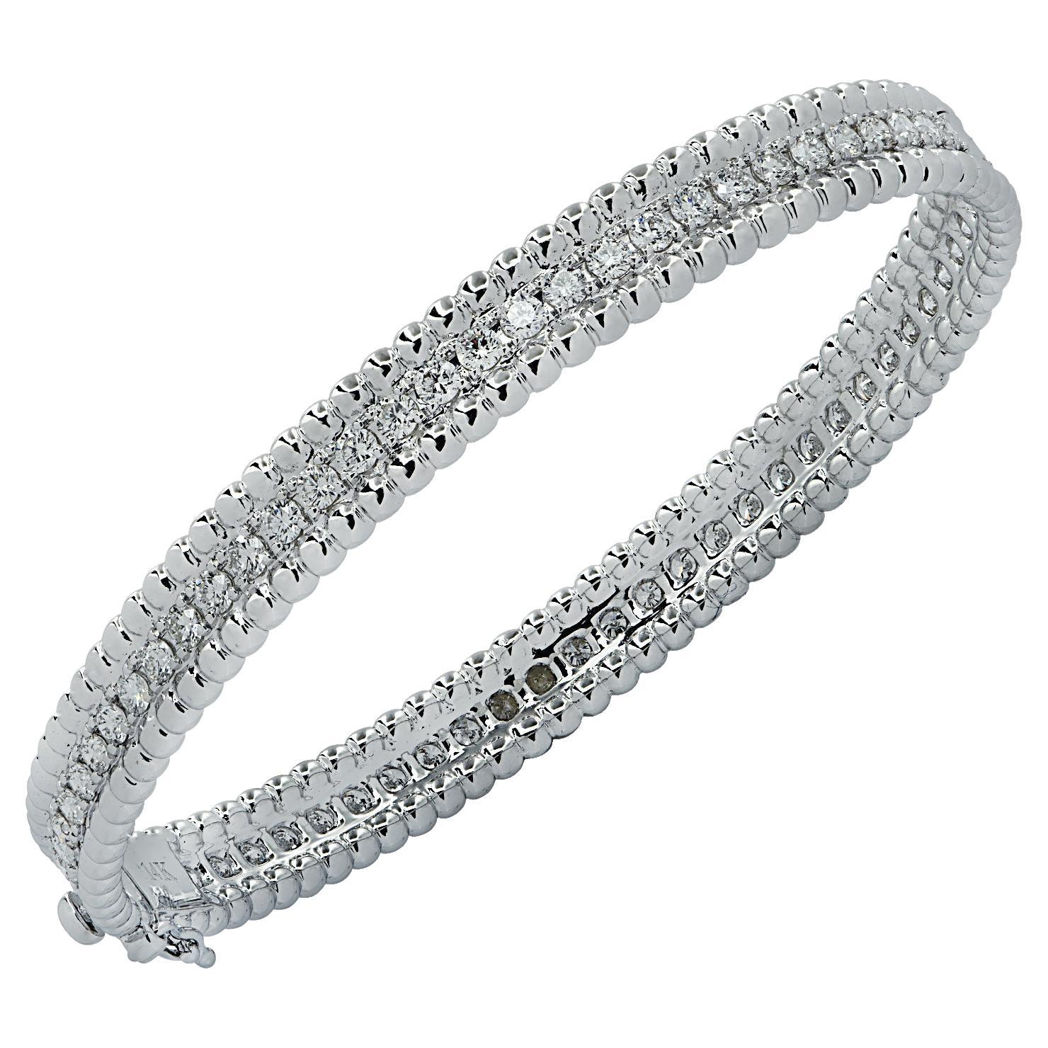 Vivid Diamonds 2.77 Carat Diamond Bangle Bracelet