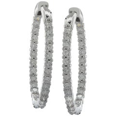 Vivid Diamonds 2.83 Carat Diamond Hoop Earrings