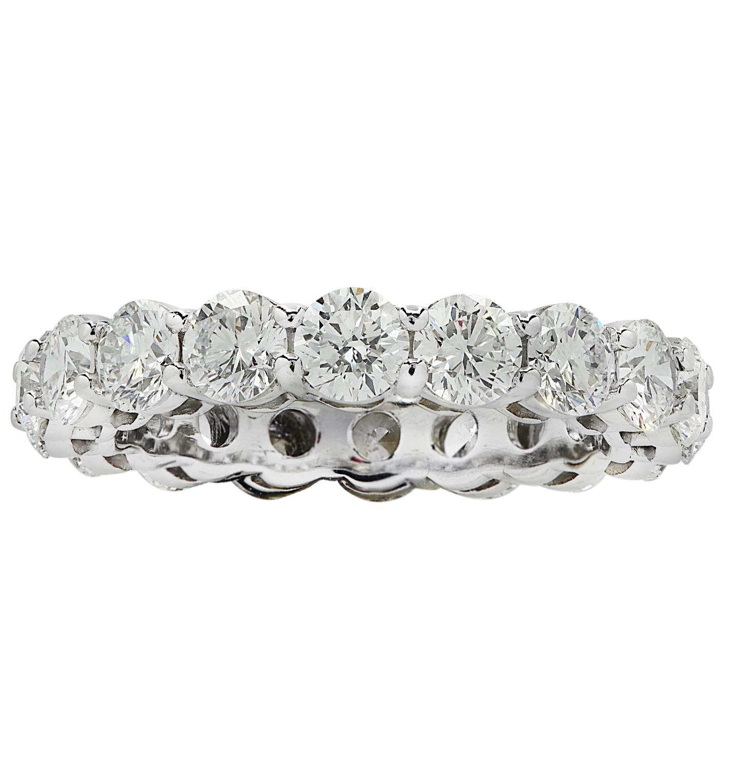 Taille ronde Bracelet d'éternité en diamants 3 carats et diamants vifs en vente