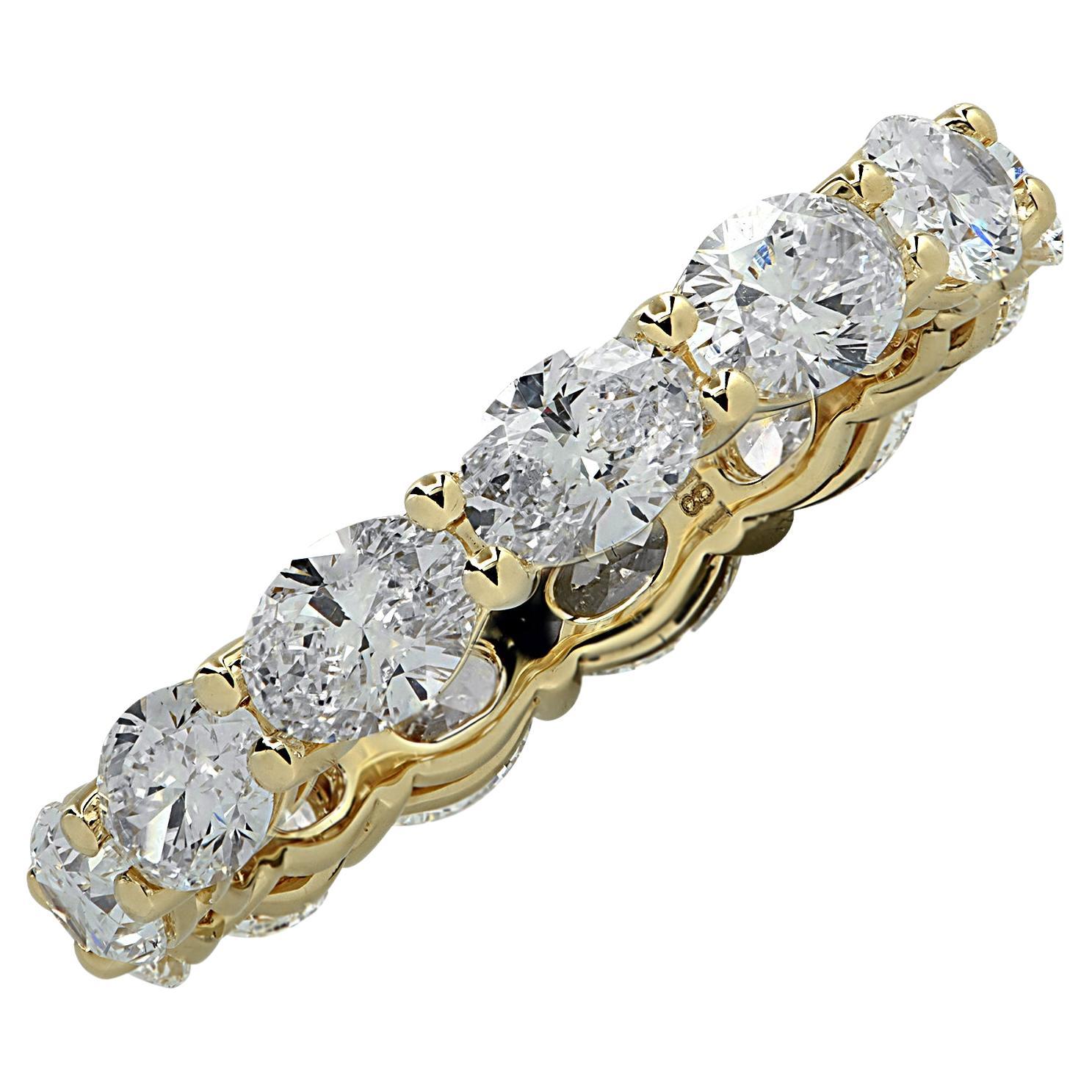 Bracelet d'éternité en diamants vifs de 3,08 carats, taille ovale, Est-Ouest