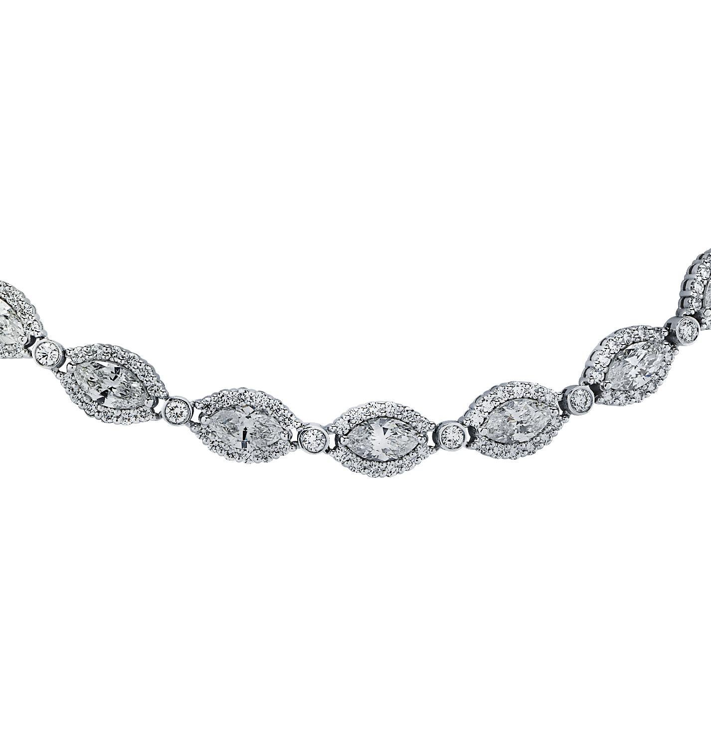 Vivid Diamonds 31.06ct Marquise Diamond Necklace 1