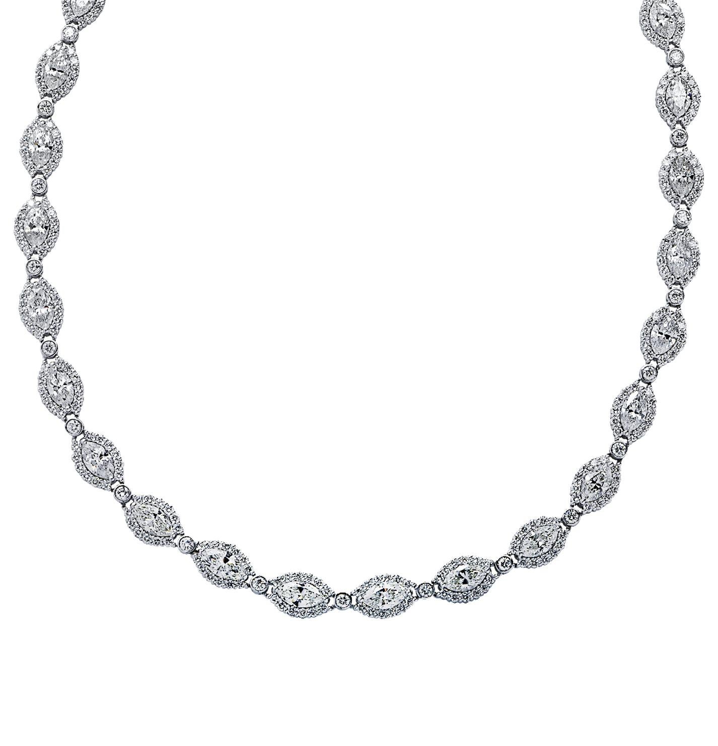 Vivid Diamonds 31.06ct Marquise Diamond Necklace 2