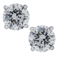 Vivid Diamonds 3.11 Carat Diamond Stud Earrings
