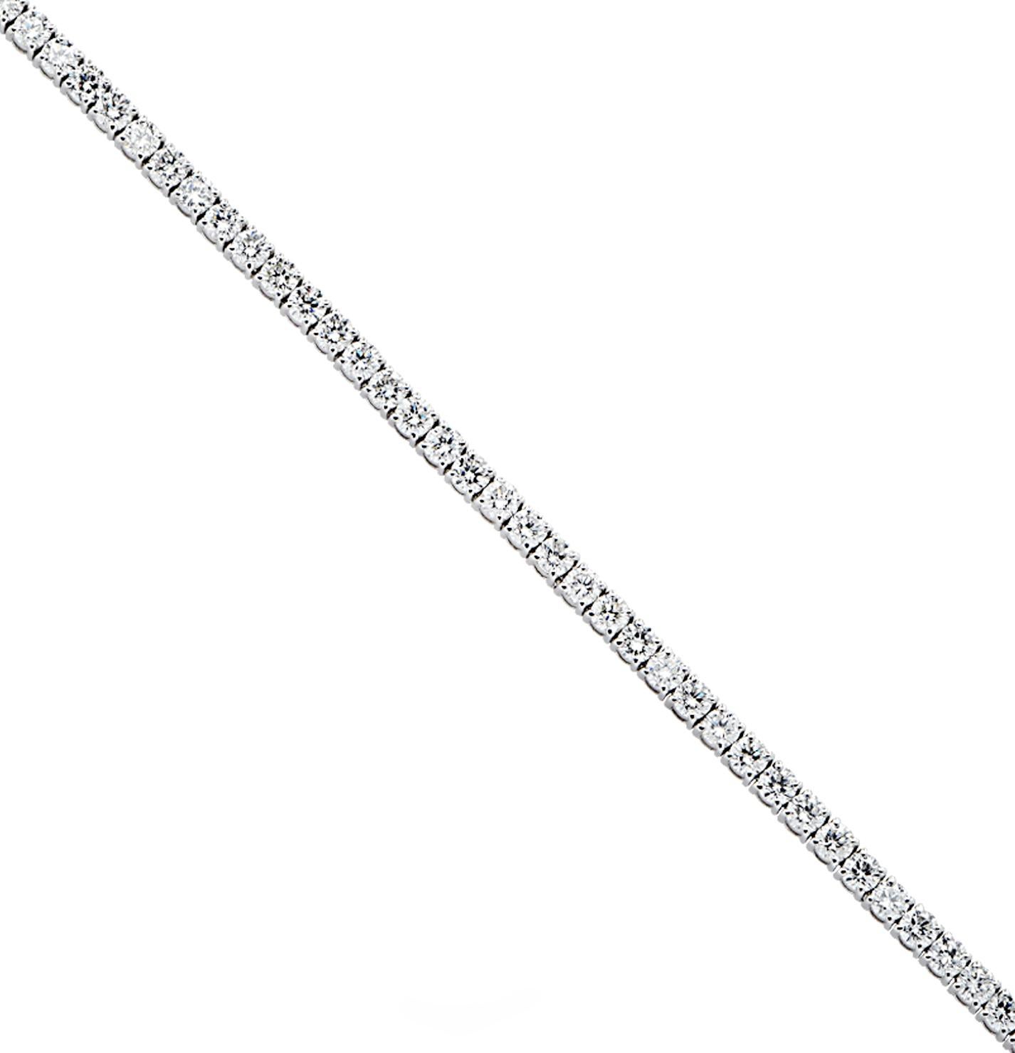 Vivid Diamonds 3.14 Carat Diamond Tennis Bracelet In New Condition For Sale In Miami, FL