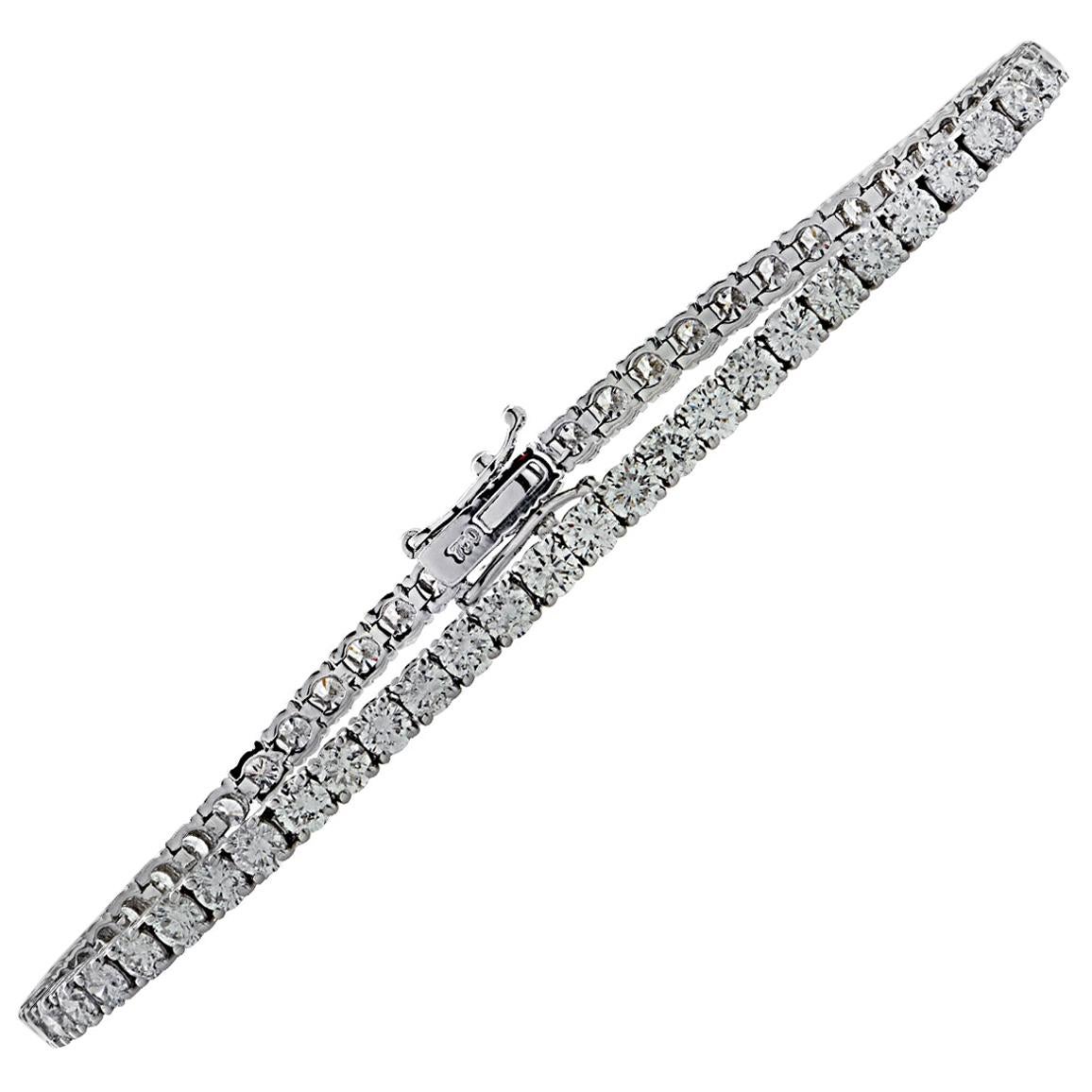 Vivid Diamonds 3.14 Carat Diamond Tennis Bracelet For Sale