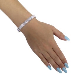Vivid Diamonds 31.9 Carat Emerald Cut Diamond Bracelet