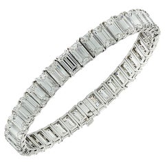 Vivid Diamonds 32.10 Carat Emerald Cut Diamond Bracelet
