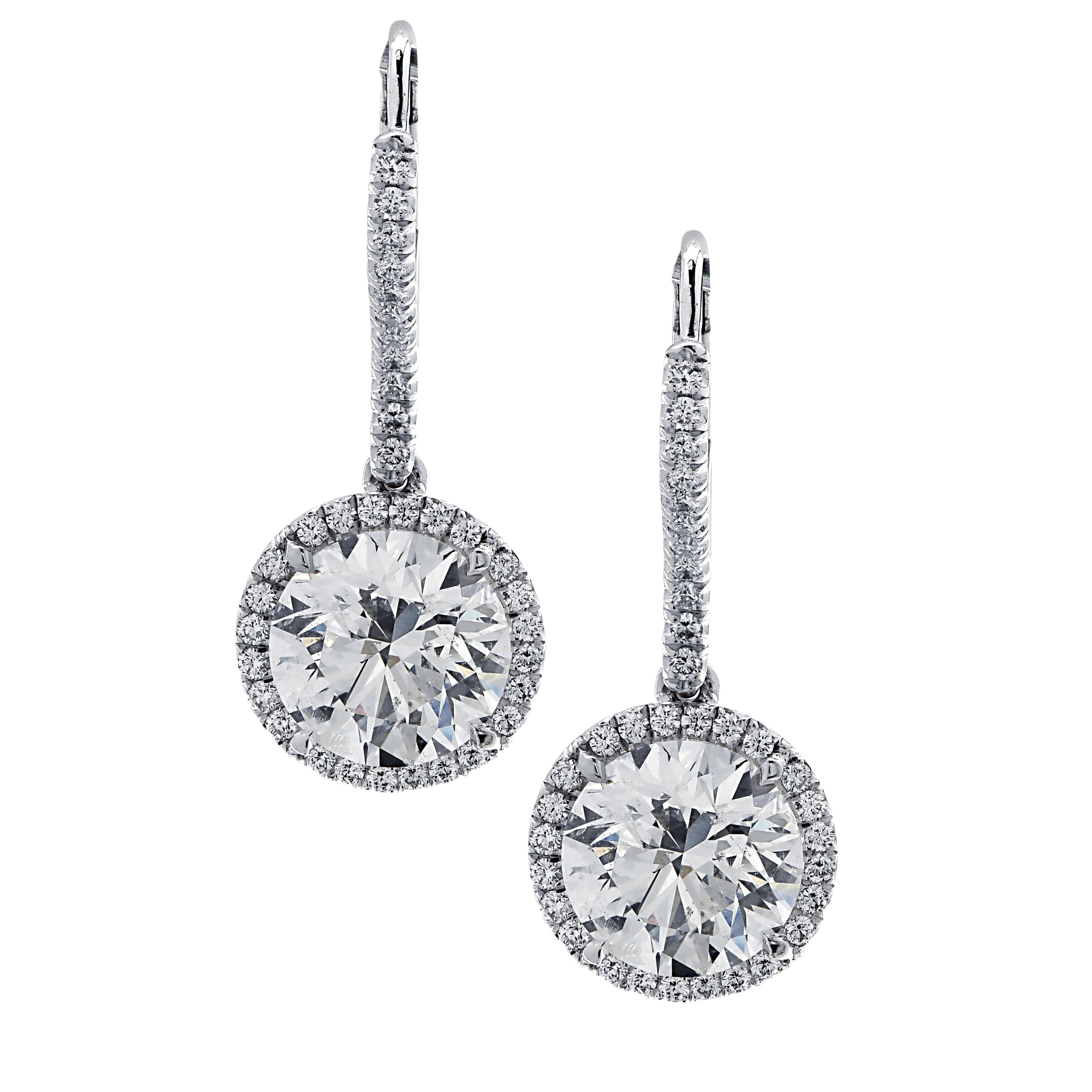 Vivid Diamonds 3.30 Carat Diamond Dangle Earrings