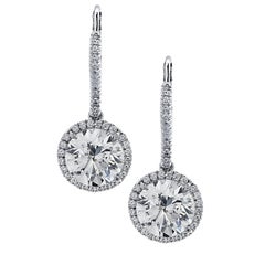 Vivid Diamonds 3.30 Carat Diamond Dangle Earrings