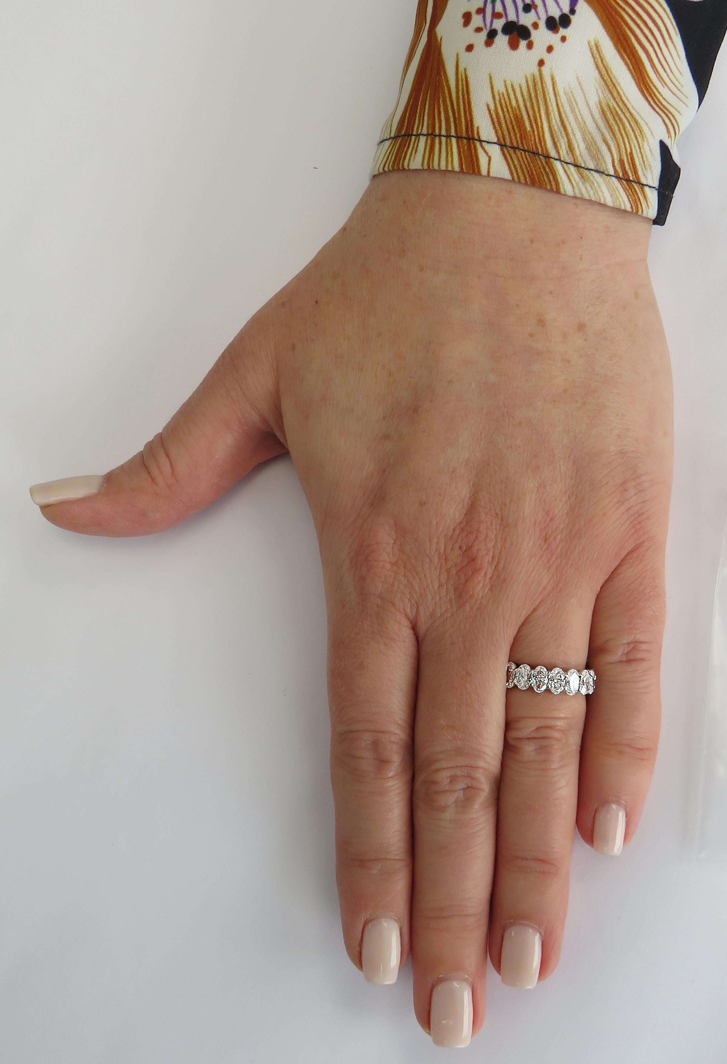 Modern Vivid Diamonds 3.66 Carat Diamond Eternity Band  For Sale