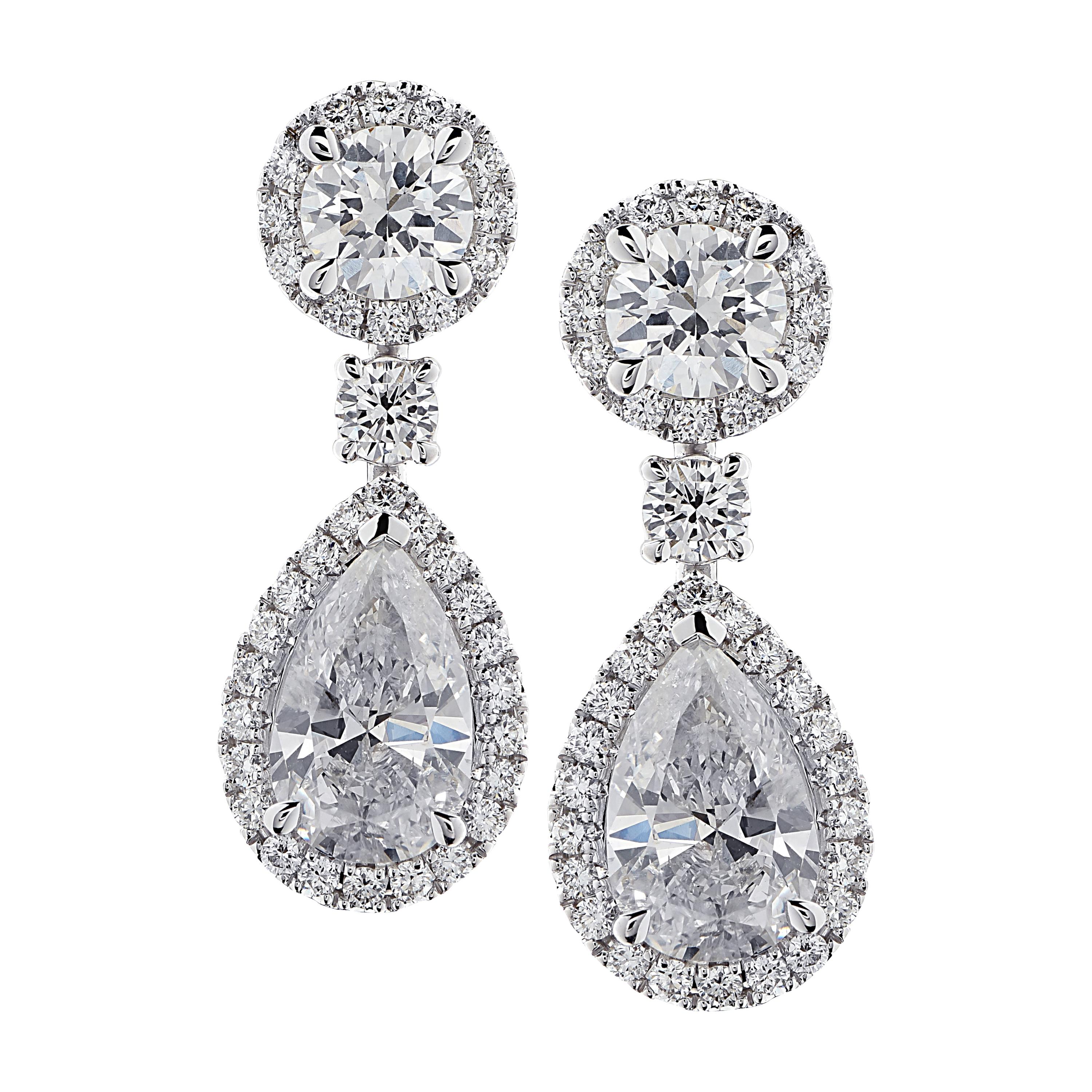 Vivid Diamonds 3.7 Carat Diamond Dangle Earrings