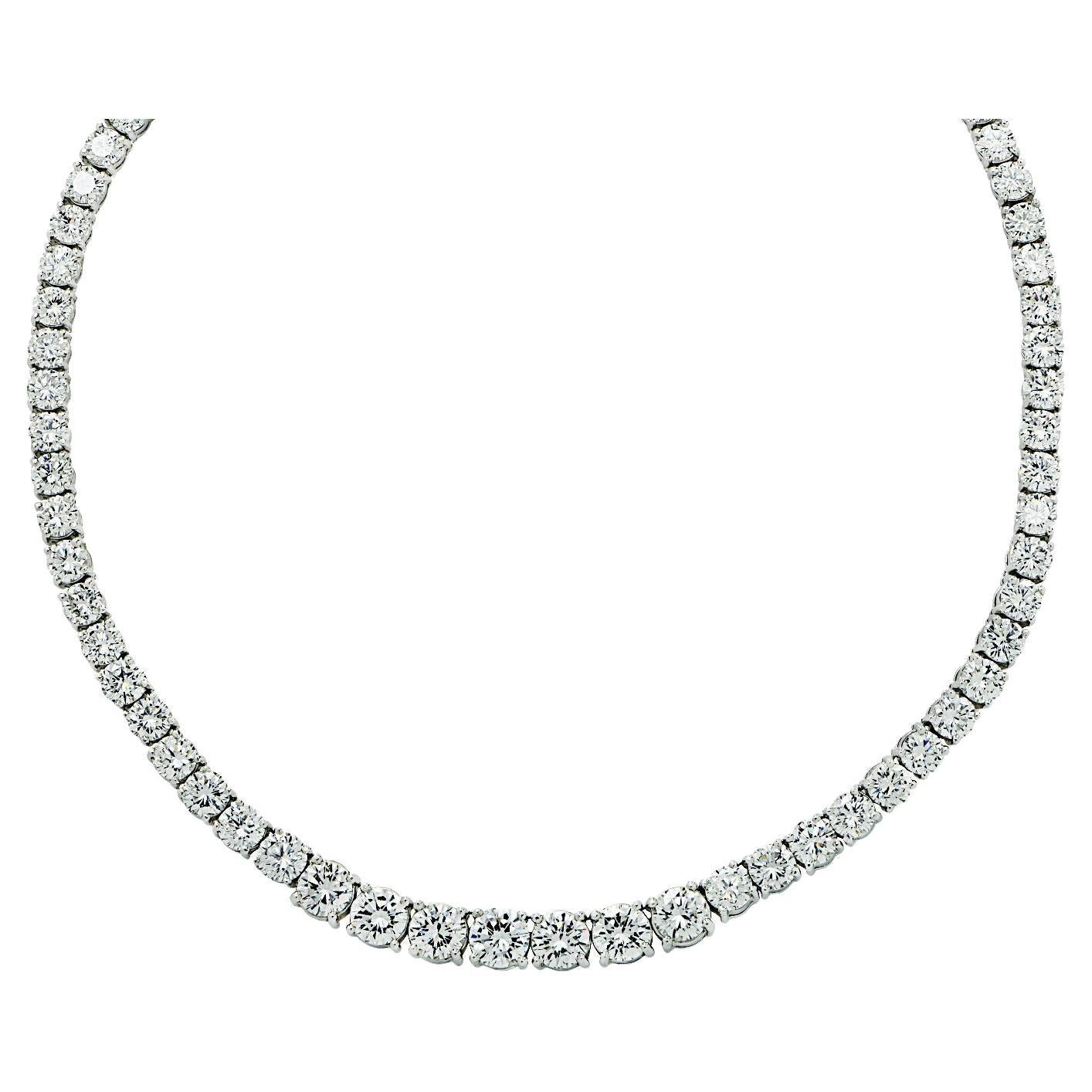 Vivid Diamonds 39.22 Carat Diamond Riviera Necklace For Sale