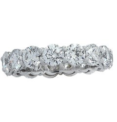 Memoryring mit lebhaften Diamanten, 4,04 Karat Diamanten