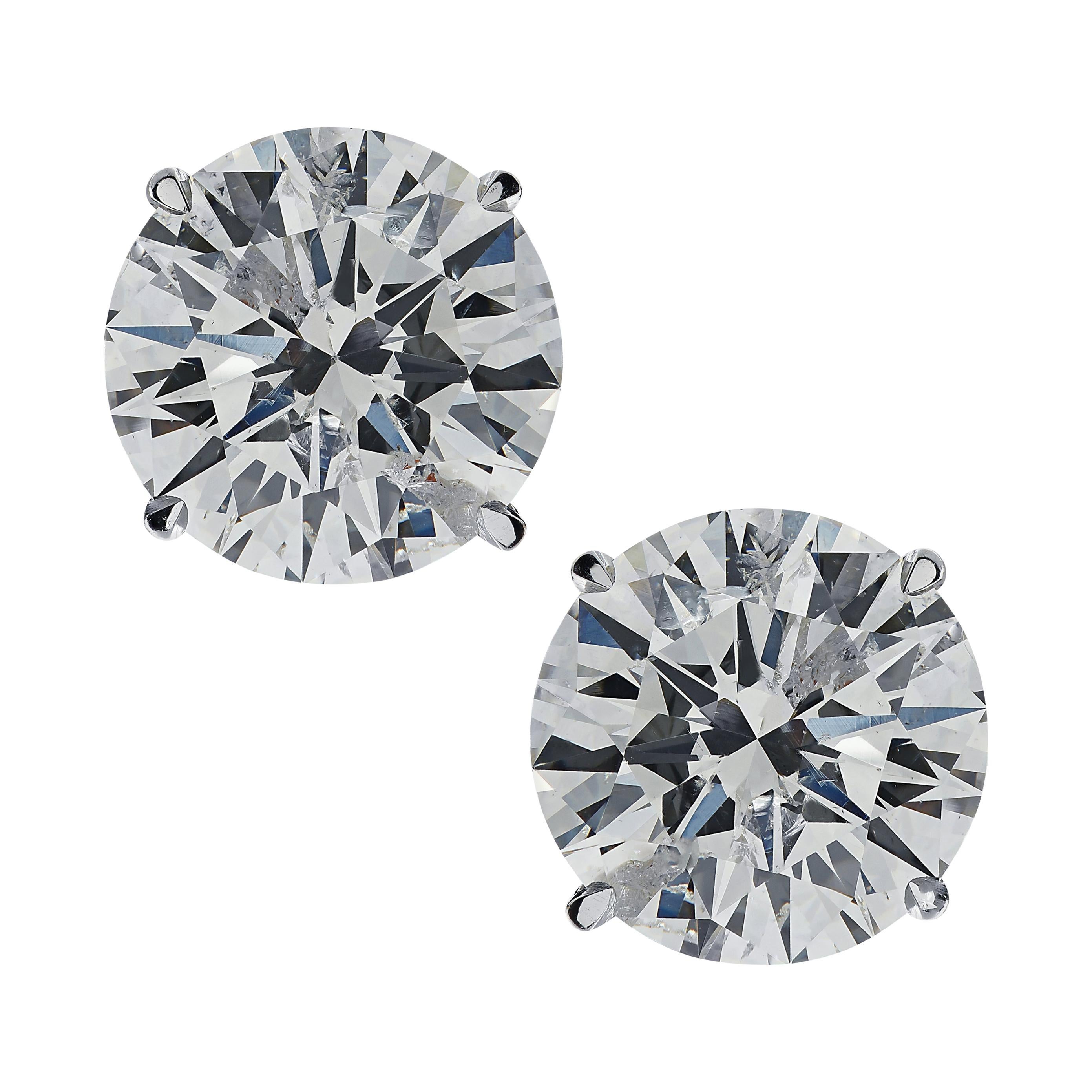 Vivid Diamonds 4.04 Carat Diamond Solitaire Stud Earrings