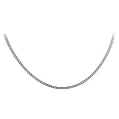 Vivid Diamonds 4.04 Carat Straight Line Diamond Tennis Necklace