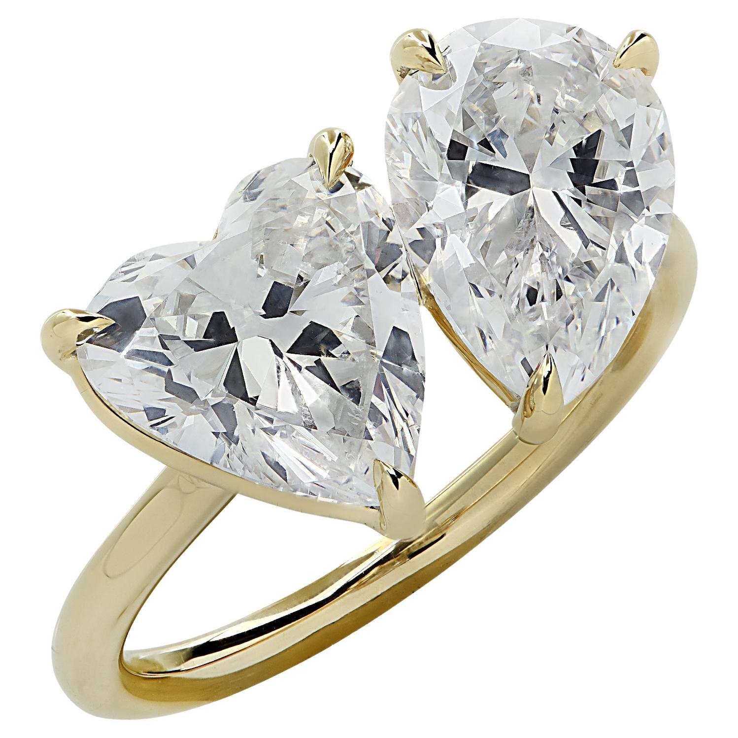 Vivid Diamonds 4.10 Carat Diamond Bypass Ring 