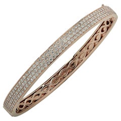 Vivid Diamonds 4.23 Carat Diamond Rose Gold Bangle Bracelet