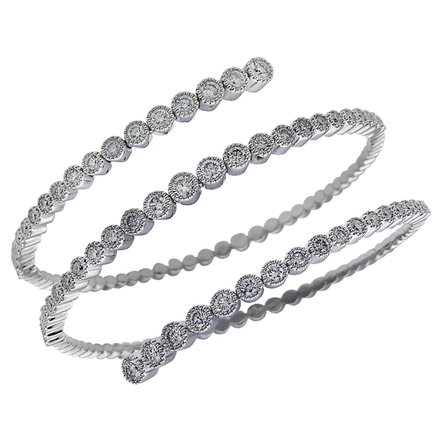 Vivid Diamonds 4.30 Carat Diamond Bangle Bracelet
