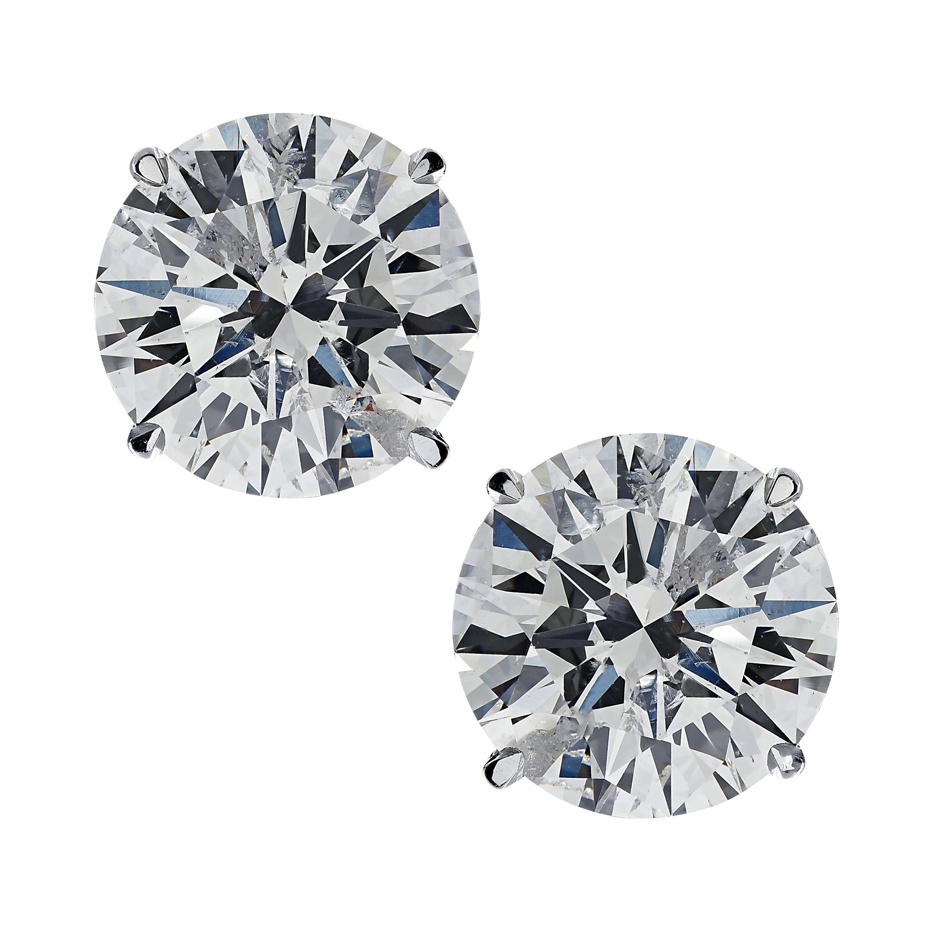 Vivid Diamonds 4.44 Carat Diamond Solitaire Stud Earrings
