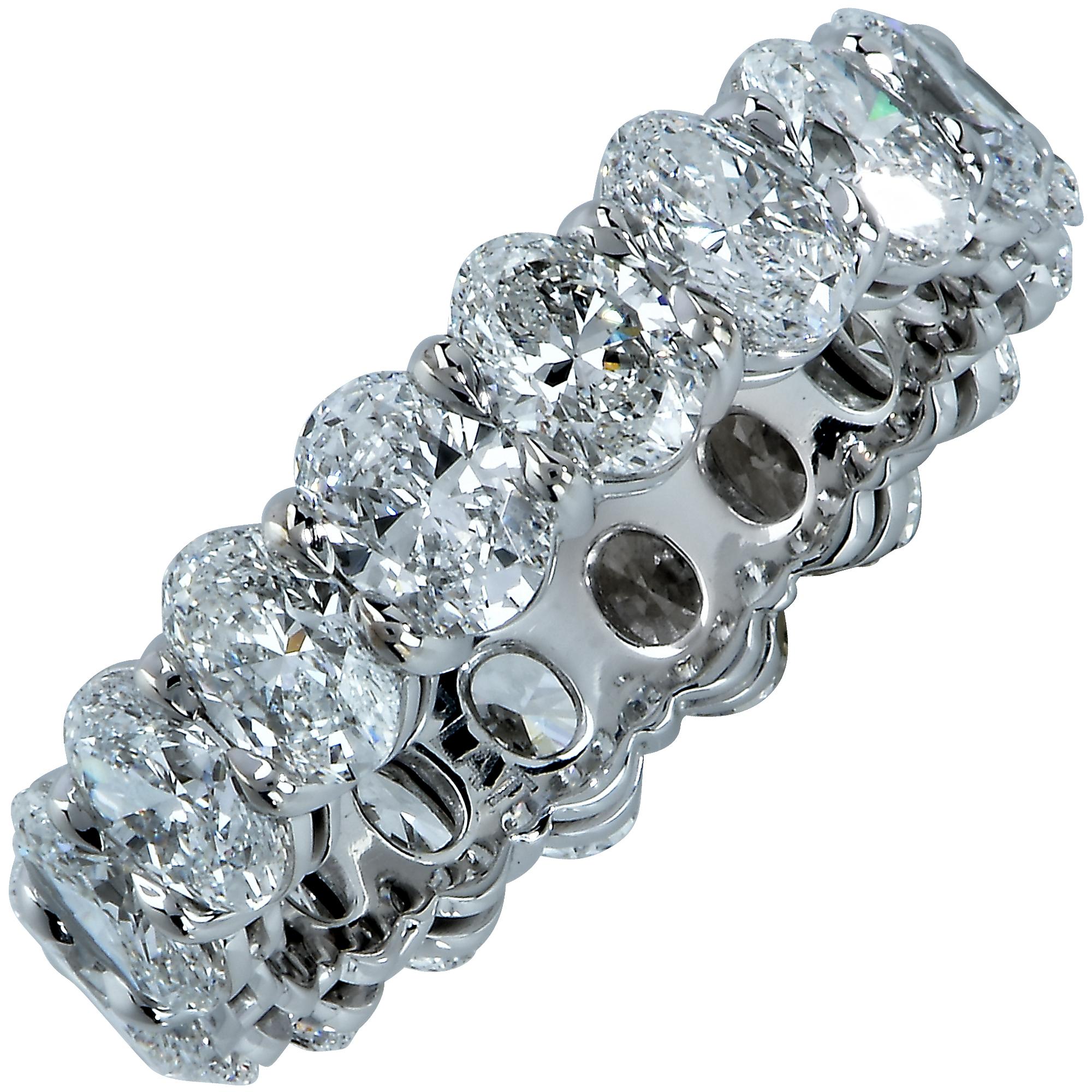 Vivid Diamonds 4.45 Carat Oval Cut Diamond Eternity Band In New Condition In Miami, FL