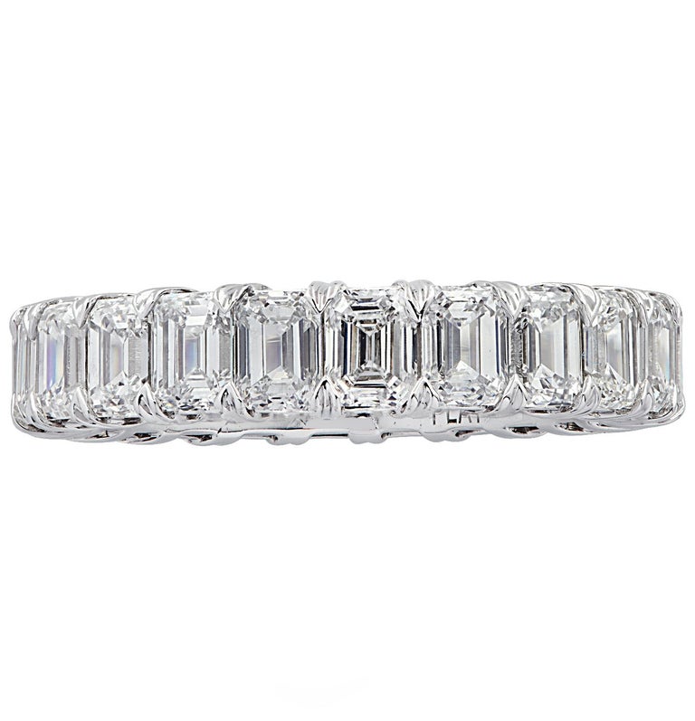 Vivid Diamonds 5.12 Carat Emerald Cut Diamond Eternity Band For Sale at ...