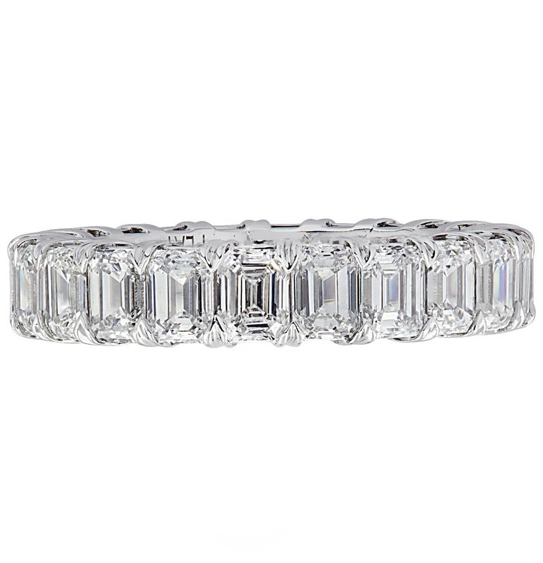 Vivid Diamonds 5.12 Carat Emerald Cut Diamond Eternity Band For Sale at ...