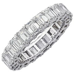 Vivid Diamonds 5.12 Carat Emerald Cut Diamond Eternity Band