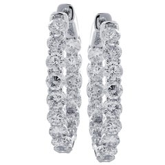 Vivid Diamonds 5.22 Carat Diamond in and Out Hoop Earrings