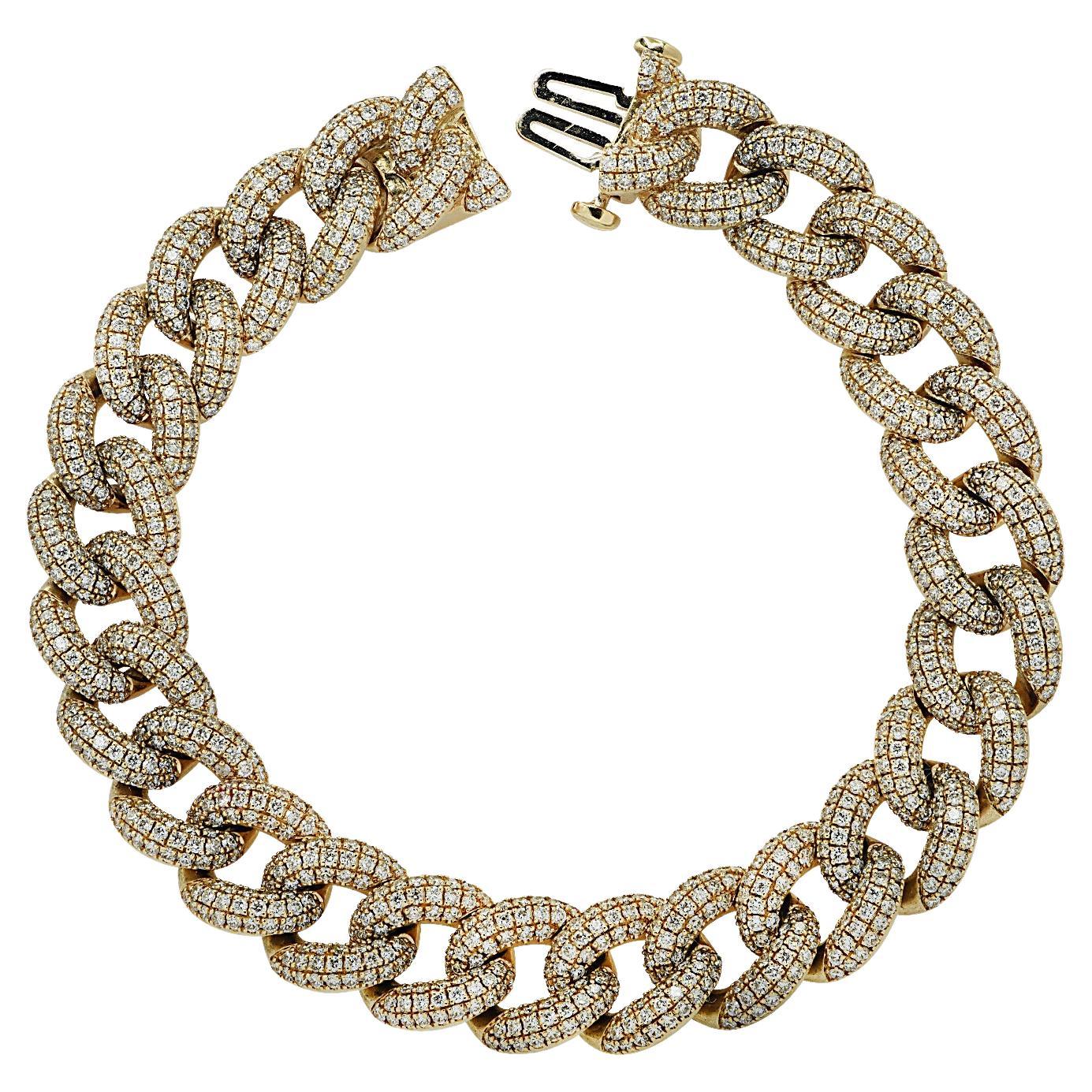 Vivid Diamonds 5.46 Carat Cuban Link Bracelet For Sale