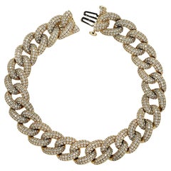 Used Vivid Diamonds 5.46 Carat Cuban Link Bracelet