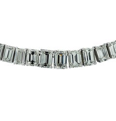 Vivid Diamonds 57.58ct Emerald Cut Diamond Riviera Necklace