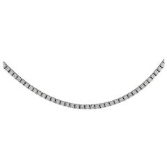 Vivid Diamonds 5.85 Carat Diamond Straight Line White Gold Necklace