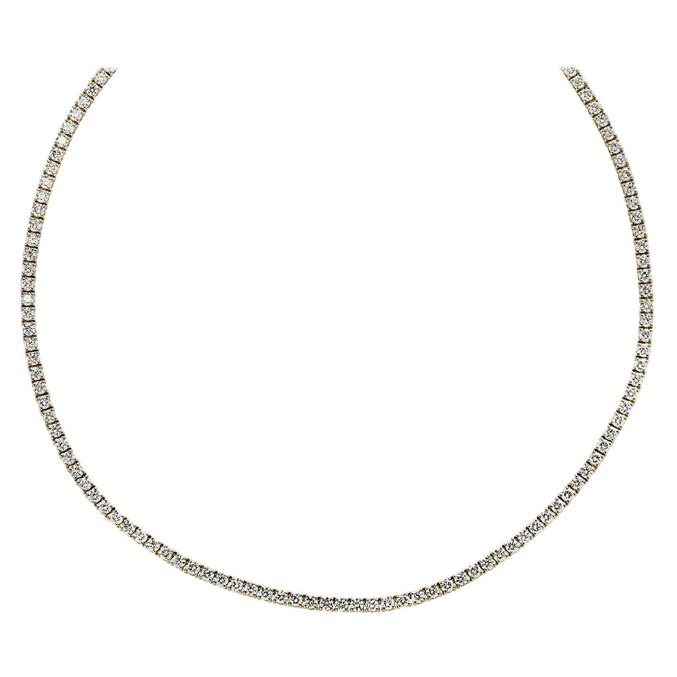 Vivid Diamonds - Collana tennis con diamanti in linea retta da 6.37 carati