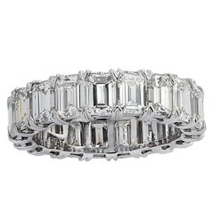 Vivid Diamonds 6.43 Carat Emerald Cut Diamond Eternity Band