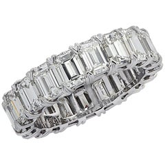 Vivid Diamonds 6.43 Carat Emerald Cut Diamond Eternity Band