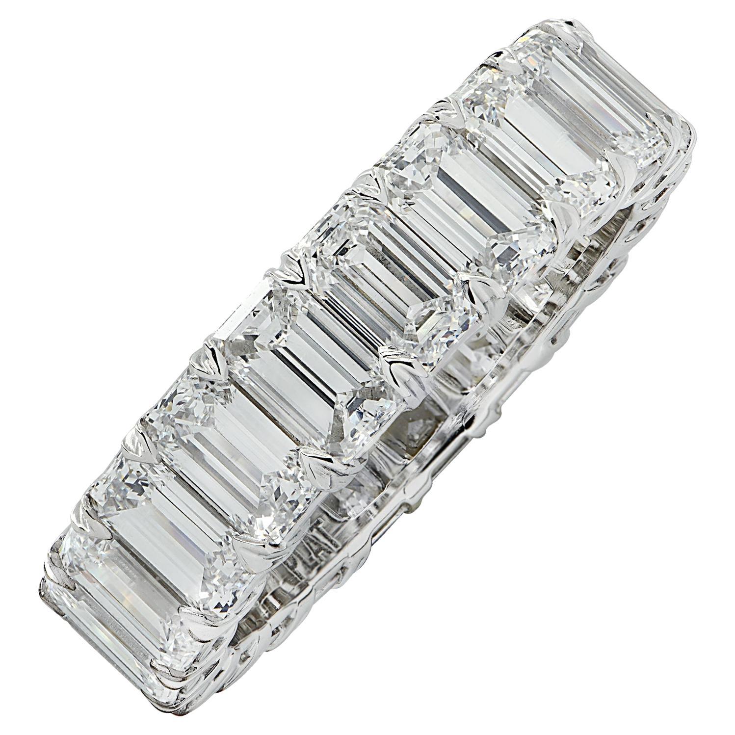 Bracelet d'éternité en diamants vifs de 6,45 carats en vente