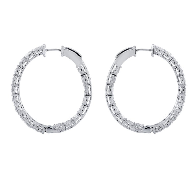 Vivid Diamonds 6.5 Carat Diamond in and Out Hoop Earrings at 1stDibs
