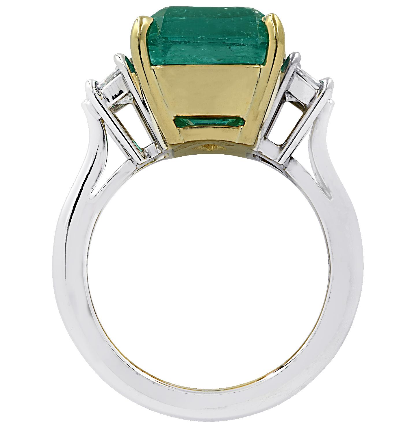 Women's Vivid Diamonds 6.63 Colombian Emerald and Diamond Ring