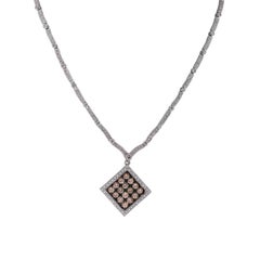 Vivid Diamonds 6.97 Carat Fancy Color Diamonds Gold Necklace