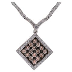 Vivid Diamonds 6.97 Carat Fancy Color Diamonds Gold Necklace