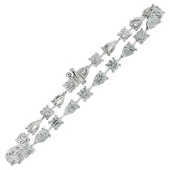 Vivid Diamonds 7.19 Carat GIA Certified Multi-Shape Diamond Tennis Bracelet 