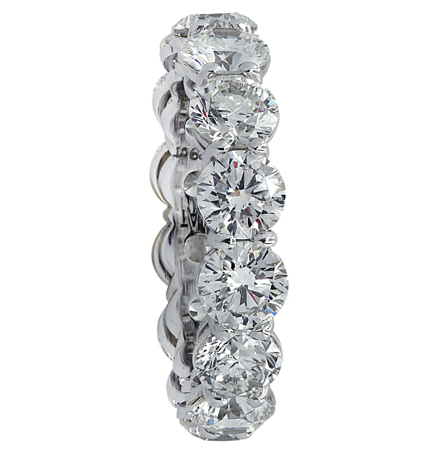 Women's Vivid Diamonds 7.29 Carat Diamond Eternity Band For Sale