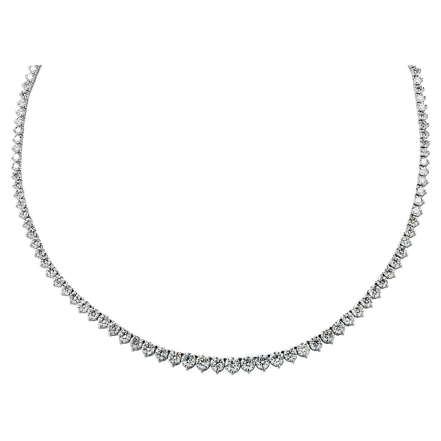 Vivid Diamonds 8.55 Carat Diamond Riviera Necklace For Sale