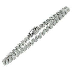 Armband mit lebhaften Diamanten und 9 Karat Marquise-Diamant