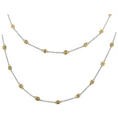 Vivid Diamonds 9.03 Carat Fancy Yellow Diamonds by the Yard Necklace