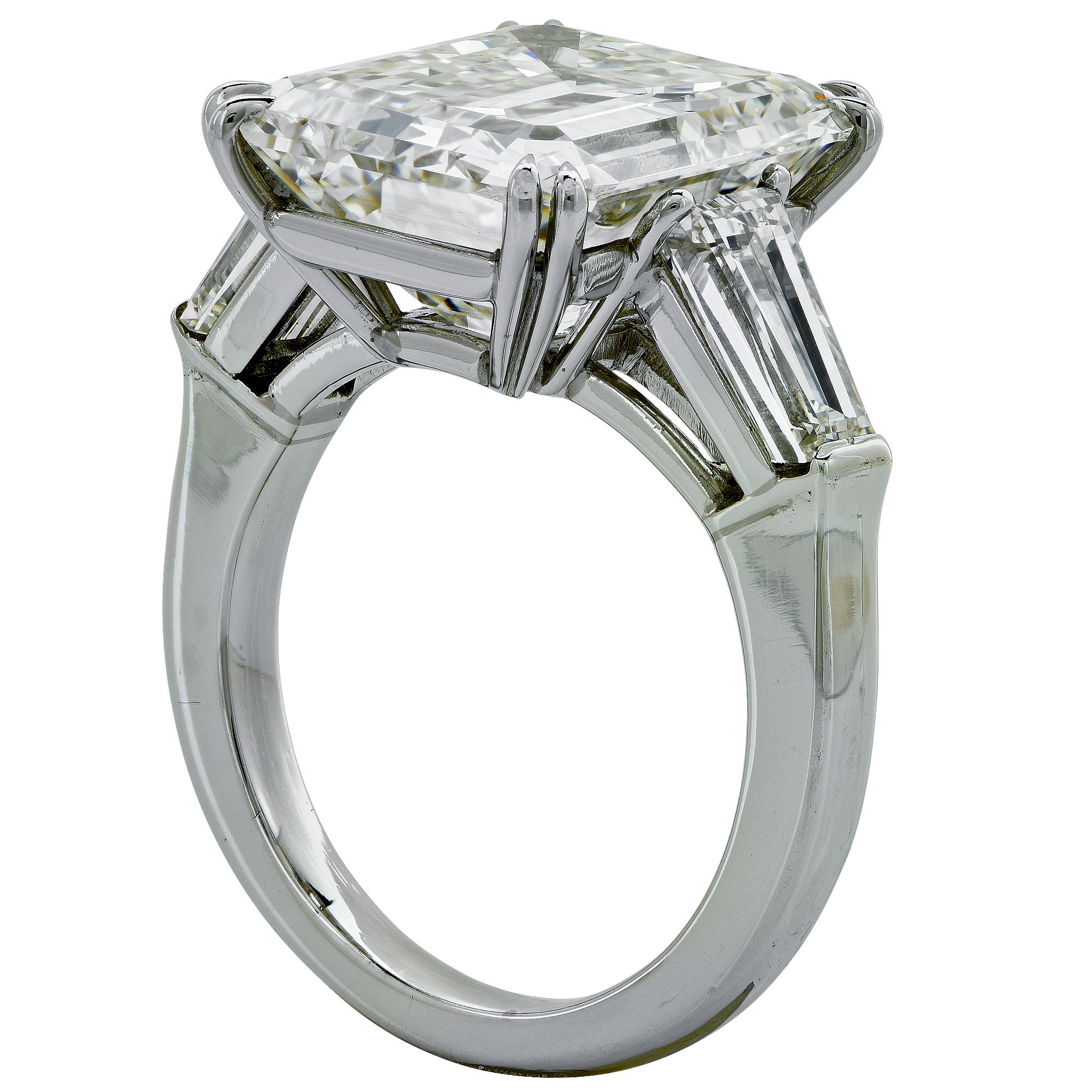 Modern Vivid Diamonds 9.17 Carat GIA Certified Emerald Cut Diamond Engagement Ring