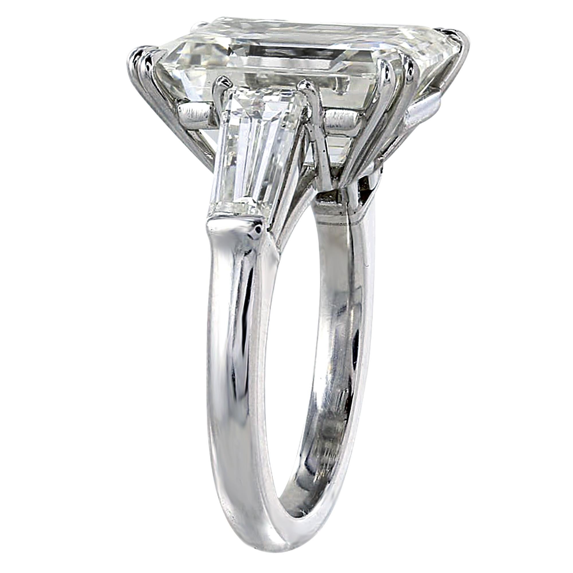 Women's Vivid Diamonds 9.17 Carat GIA Certified Emerald Cut Diamond Engagement Ring